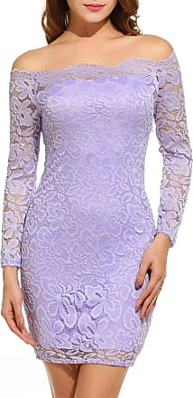 Signature formal dress discount 47% WOMEN FASHION Dresses Formal dress Lace openwork Purple 42                  EU 