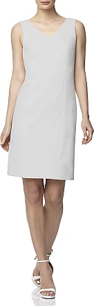 Anne Klein Anne Klein 10638410-2YU White/Black Bi-Color Overlap Stretch Crepe Shift Dress 