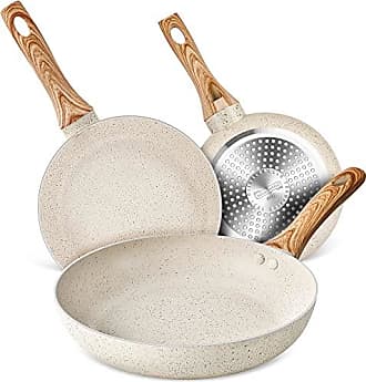 MICHELANGELO Stainless Steel Frying Pan Set with Lids, 9.5 & 11 Inch Frying  Pans Nonstick, Stainless Steel Fry Pan Set, Honeycomb Pans for Cooking
