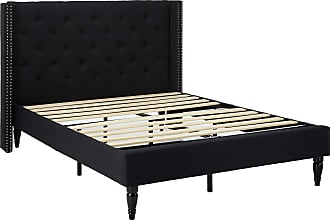 Christopher Knight Home Raye Fully-Upholstered Bed Frame-Queen-Size-Traditional-Black