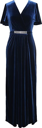 S.L. Fashions Womens Long Dress Flutter Sleeve V Neck Waist Detail (Petite Missy), Imperial Blue, 10