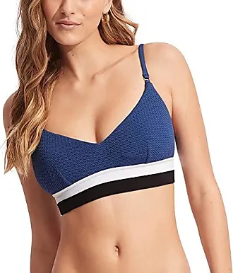 Seafolly Women's Ring Front Bralette Bikini Top Swimsuit, Eden Azure, 2 :  : Clothing, Shoes & Accessories