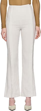 white linen flare pants