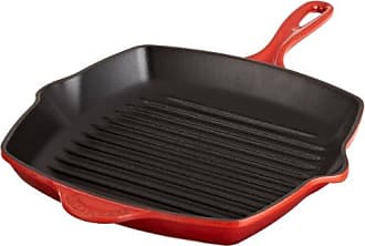 LE CREUSET ENAMELED CAST IRON 12.5 GRILL PAN - NEW - CHERRY RED