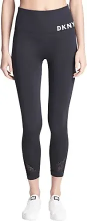 DKNY Women's High Waisted 7/8 Exploded Logo Leggings Black Size 1X