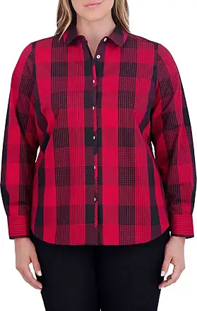 Lauren Ralph Lauren Flannel Button Front Shirt Womens Plus 1X Red Plaid  Cotton