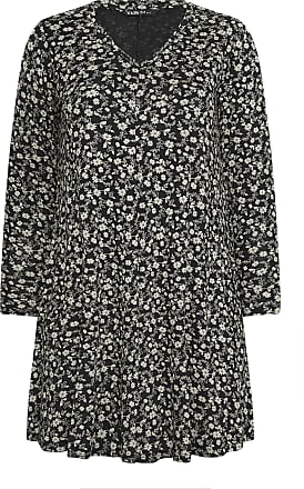 Yours Clothing FLORAL DITSY PRINT WATERFALL - Cardigan - Black