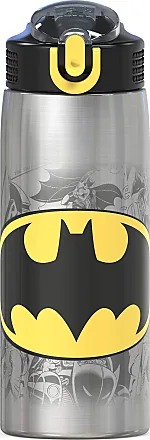 Zak Designs 27oz Marvel 18/8 Single Wall Stainless Steel Water Bottle with Flip-Up Straw Spout and Locking Spout Cover, Durable Cup for Sports or