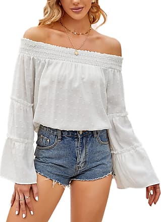 Lalaluka T Shirt Women's Blouse Off Shoulder Hollow Out Zip Bandage Top Blouse Summer Women T-Shirt Blouse Tunic Top Blouse Shirt Long Shirt Short Sleeve Shirt 