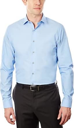 Kenneth Cole Kenneth Cole Unlisted Mens Dress Shirt Slim Fit Solid, Light Blue, 17-17.5 Neck 34-35 Sleeve