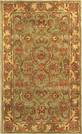 Green 9' x 12' Safavieh Heritage Collection HG811A Handmade Traditional Oriental Premium Wool Area Rug Gold 