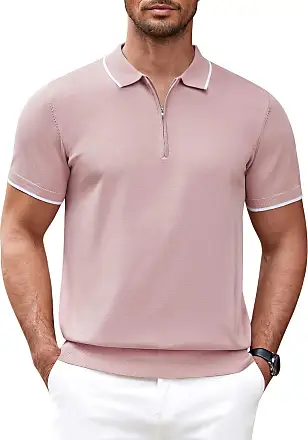 Pink Flamingo Pattern Men's Casual Golf Polo-Shirt with Zipper Short Sleeve  T-Shirts Sports Tees Slim Fit Tops XL : : Clothing, Shoes &  Accessories