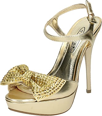 R21A Spot On F0R549 Ladies Sandals Silver Gold Or Nude Sandals 