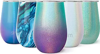  Simple Modern Wine Tumbler with Lid, Cute Stemless Glass Cup  with Press-In Lid, Insulated Stainless Steel Coffee Mug, Gifts for Women  Men Him Her, Spirit Collection