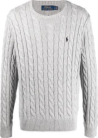 polo ralph lauren half zip cotton knit jumper with multi player logo in black