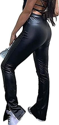 EGOMAXX Pantalon Femme Cuir Maigre Taille Haute Cuir Synthétique