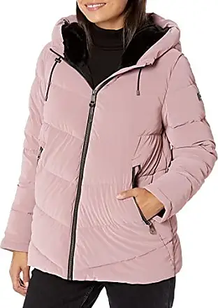 DKNY SPORT Women's Ribbed Hooded Puffer Jacket S Lilac Free Shipping NWT