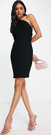 NA-KD ribbed halterneck mini dress in black