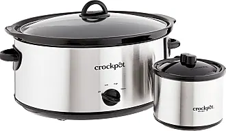  Crock-Pot Small 3 Quart Round Manual Slow Cooker, Stainless  Steel and Black (SCR300-SS): Home & Kitchen