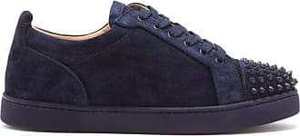 mens navy louboutin trainers