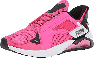 puma pink and black shoes