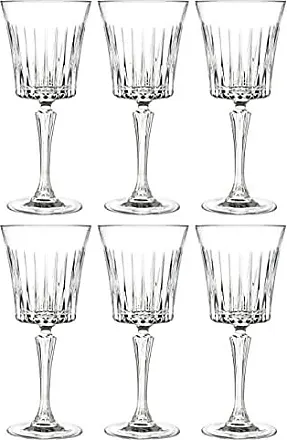 European Glass Red Wine - White Wine - Water Glass - Assorted Colors-  Stemmed Glasses - Set of 6 Goblets - 10 oz. Beautifully Designed