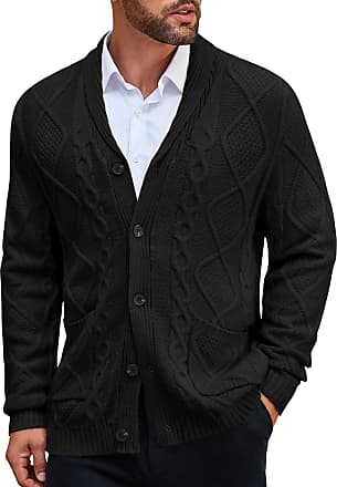 COOFANDY Men's Ruffle Shawl Collar Cardigan Sleeveless Open Front Vest  Lightweight Long Length Drape Cape