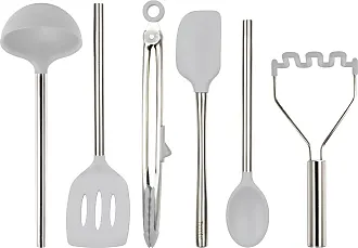 Tovolo Flex-Core All Silicone Spatula Set of 5 - Oyster Gray