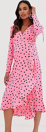 queen bee wrap front maxi dress in pink