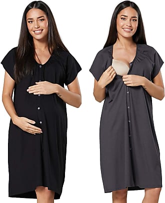 Sold Separately 393p Happy Mama Maternity Gown Robe Nightie for Labour /& Birth Nightdress - Light Grey, UK 12//14, L