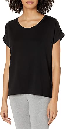 Danskin Womens Dolman Sleeve Cocoon T-Shirt, Black Salt, Medium