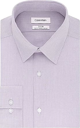 Calvin Klein Mens Dress Shirt Non Iron Stretch Slim Fit Check