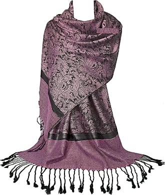 LissKiss Pearls & Paisleys On Silver Grey Pashmina Feel With Tassels -  Scarf at  Women's Clothing store