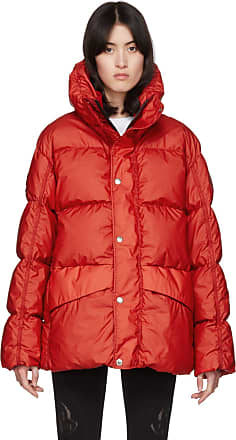 red fur moncler coat