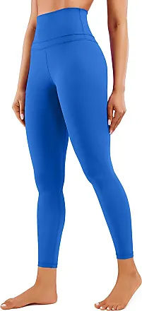 CRZ YOGA Women's Naked Feeling Yoga Leggings 32 Inches - High Waist Goddess  Extra Long Ribbed Yoga Pants with Pockets Slate Blue Large in Saudi Arabia
