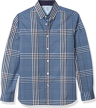 $0 Free Ship Tommy Hilfiger Men's Long Sleeve Button-Down Plaid Casual Shirt 