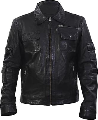 Infinity New Men's Short Black Retro 100% Nappa Leather Shirt Style Jacket 