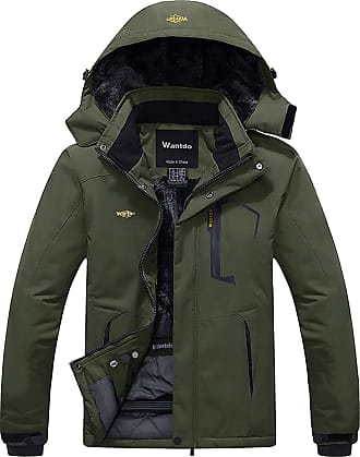 BGOWATU Men's Ski Snow Jacket Outdoor Waterproof Windproof Warm Fleece Hooded Winter Rain Coat with Zip Pockets 