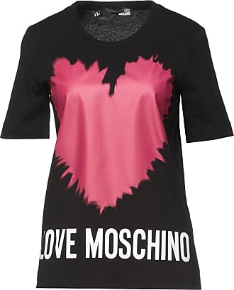 Boxy Fit Short Sleeves with Red Heart Print T-Shirt di Love Moschino in Nero Donna Abbigliamento da T-shirt e top da T-shirt 