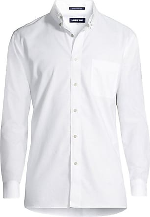 Lands End Mens Tall Tailored Fit Solid No Iron Supima Oxford Dress Shirt - Lands End - White - 15H36