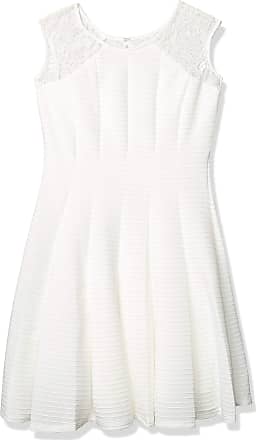 Gabby Skye Womens Laced Cap Sleeve Seam Down Ottoman Dress, Ivory, 12