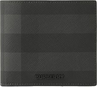 Burberry Black Beat Check Coated Canvas Bifold Wallet