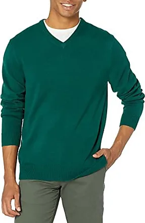Buy Men Green Solid V Neck Full Sleeves Sweater Online - 766606