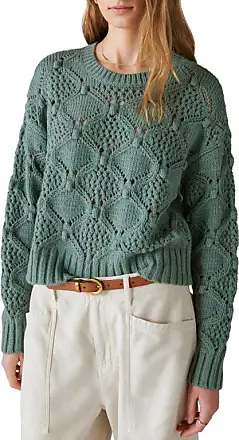 Lucky Brand Women's Crochet Yoke Pullover, Peyote, XX-Large at