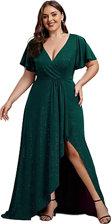  Ever-Pretty Plus Women's Glitter V-Neck Short Sleeve Plus Size  Evening Formal Dress for Curvy Women Black US16 : Clothing, Shoes & Jewelry