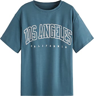 Womens Oversized Los Angeles California Graphic T Shirts Half Sleeve Summer  Loose Casual Tees Tunic Tops 