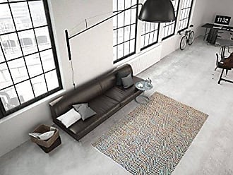 Teppiche 100% Leder Fell Handgenäht Kasten Design Teppich Modern Grau Multi 