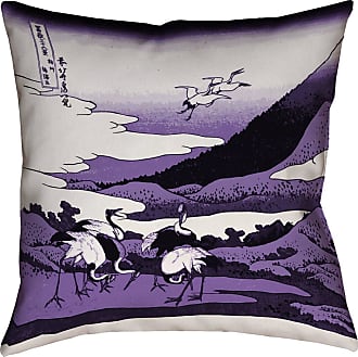 ArtVerse Katelyn Smith Faux Linen Purple Volleyball Pillow 14 x 14 