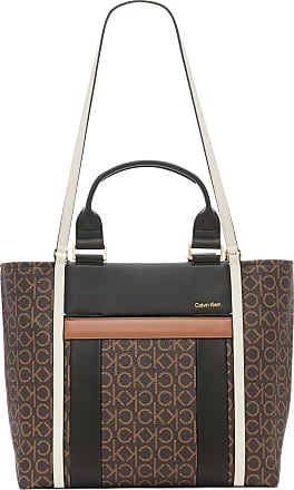 Calvin Klein Hailey Signature Top Zip Chain Tote, Brown/Khaki/Caramel  Linear : Clothing, Shoes & Jewelry 