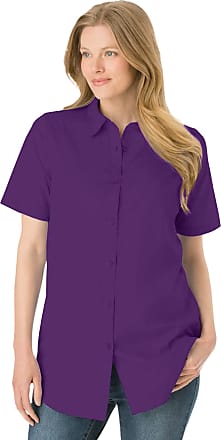 Woman Within Women's Plus Size Perfect Short Sleeve Button Down Shirt 